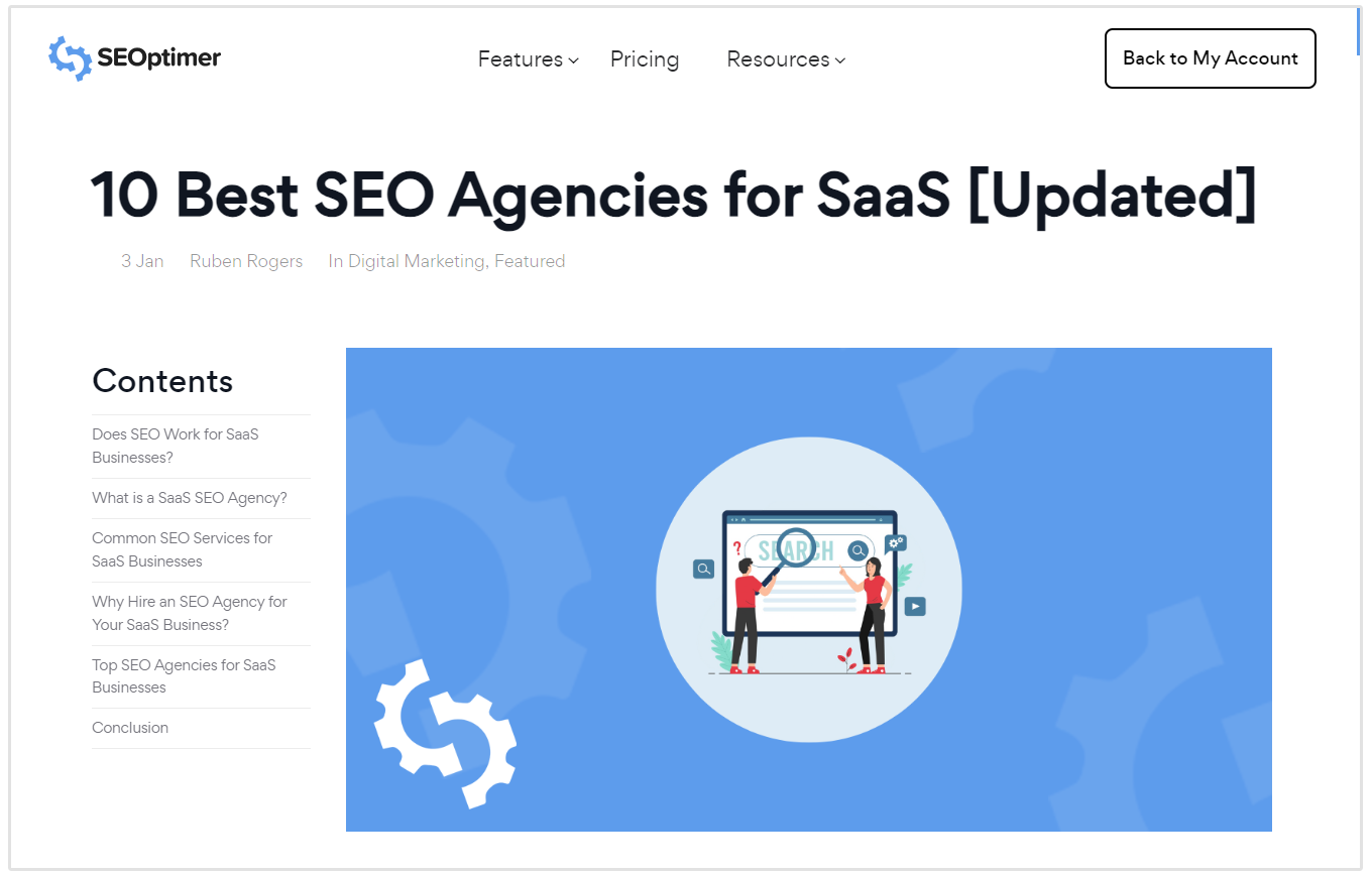 seo bureauer for saas artikel